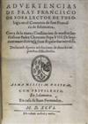 LAW  SOSA, FRANCISCO DE. Advertencias . . . Cerca de la nueva Constitución de nuestro sanctissimo Padre Clemente Papa VIII.  1596